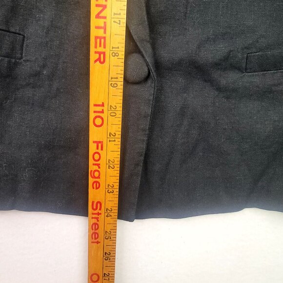 A New Day Womens Cropped Linen Blend Blazer One Button Closure Black Size 3X - Picture 7 of 7